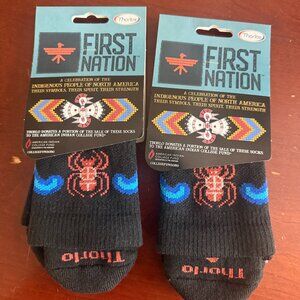 Thorlos First Nation Bundle 2 Quarter Crew Socks Unisex Medium Black Spider New